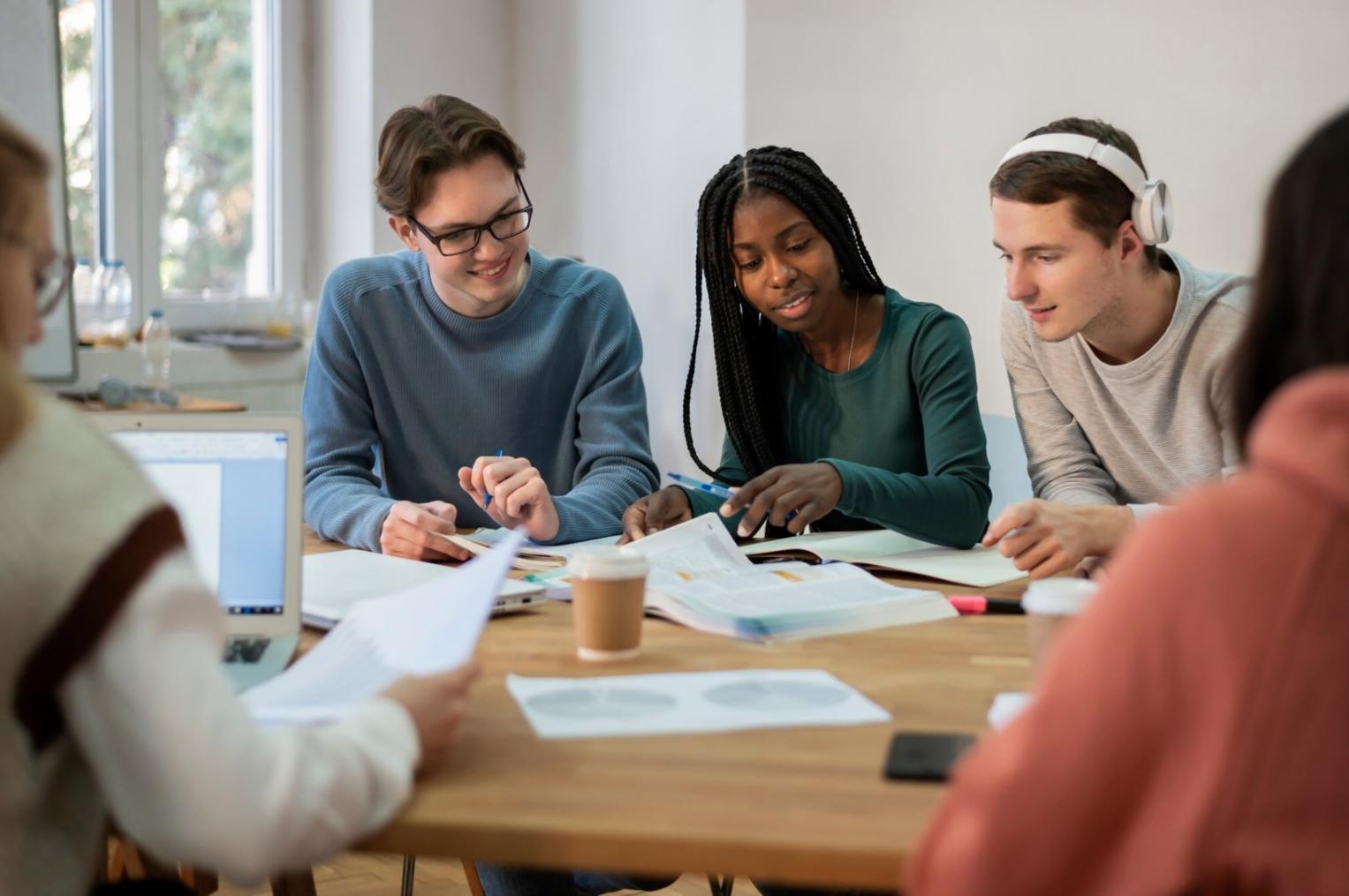 Collaborative business strategy session with financial modeling