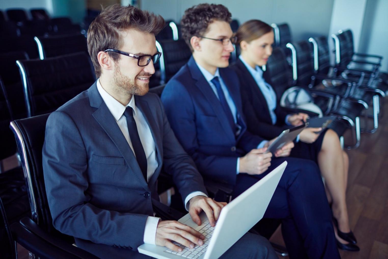 Strategic planning session reviewing startup metrics and market positioning